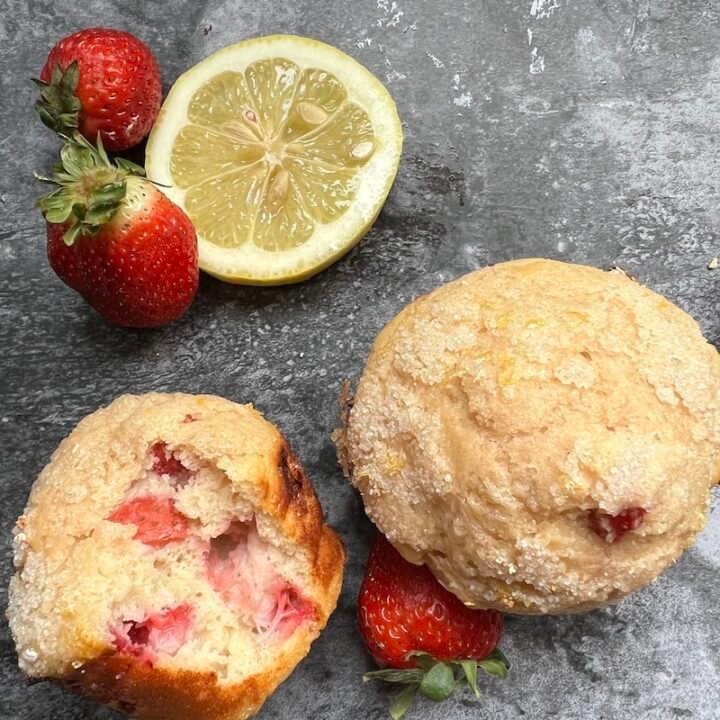 These are strawberry lemon muffins.