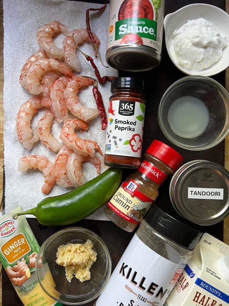 these are the ingredients needed to make shrimp tikka masala