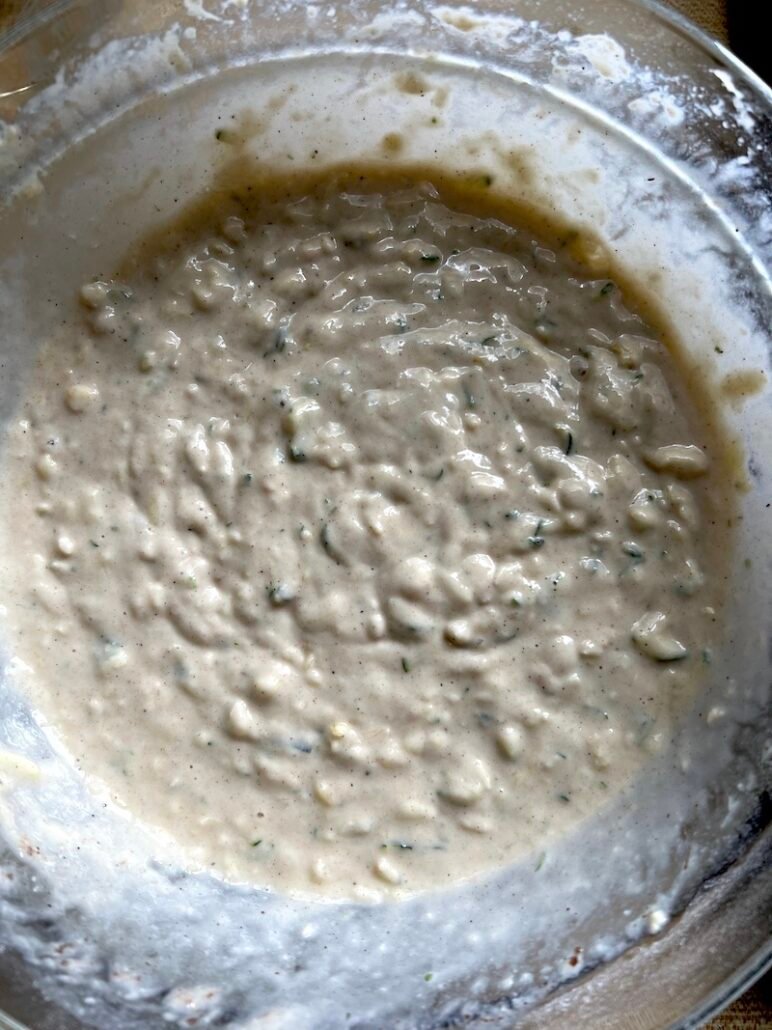 jumbo zucchini muffin batter