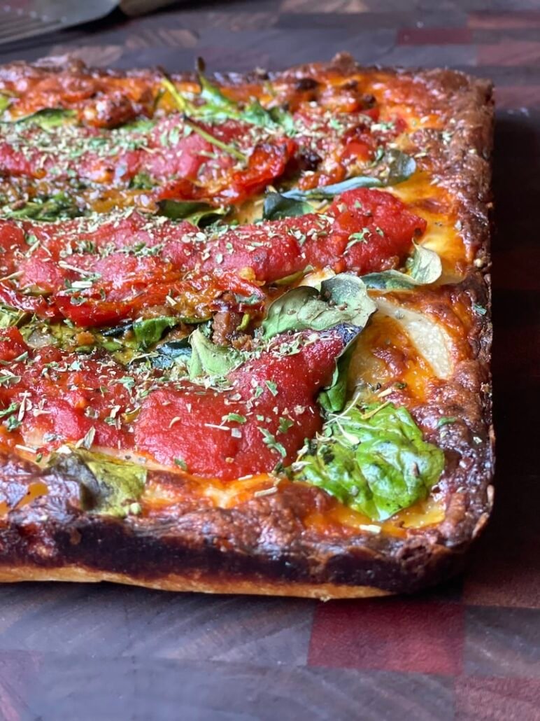 This is a Detroit Style Pizza