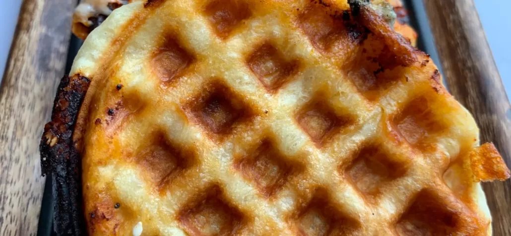 this is a photo of pizza waffles