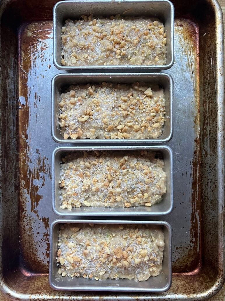 zucchini bread ready for the oven