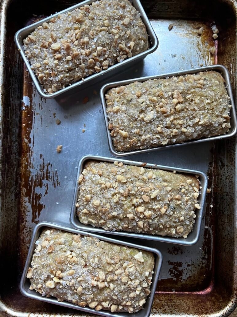 this is zucchini bread on a baking sheet