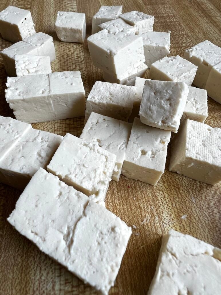 this is diced tofu for miso soup with tofu