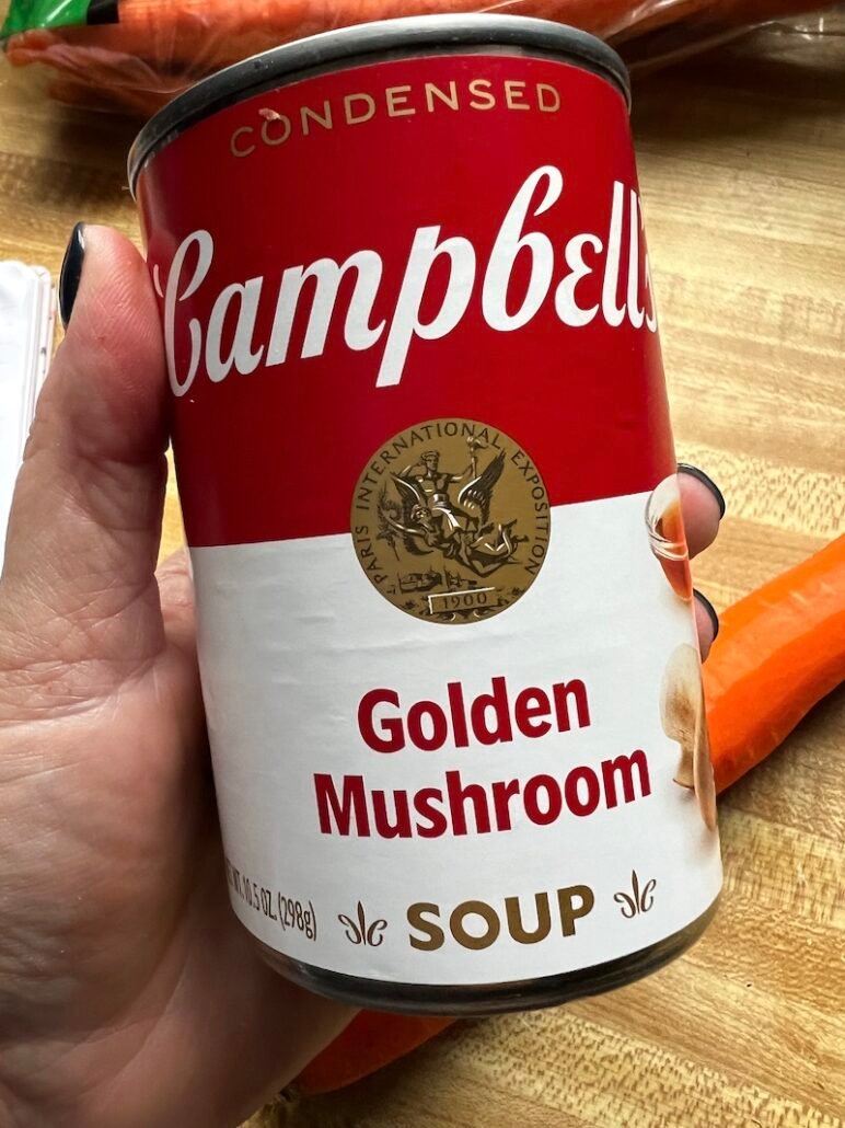 this is a can of campbell soup's golden mushroom soup