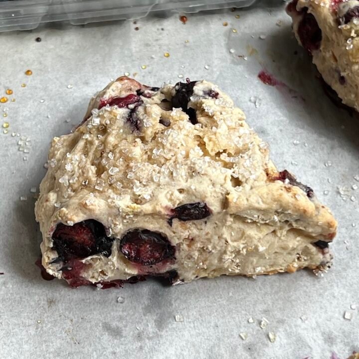 this is a blueberry scone made with sourdough starter