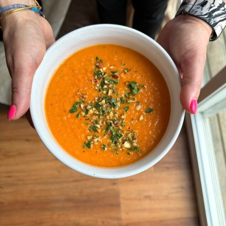 this is a bowl of carrot bisque