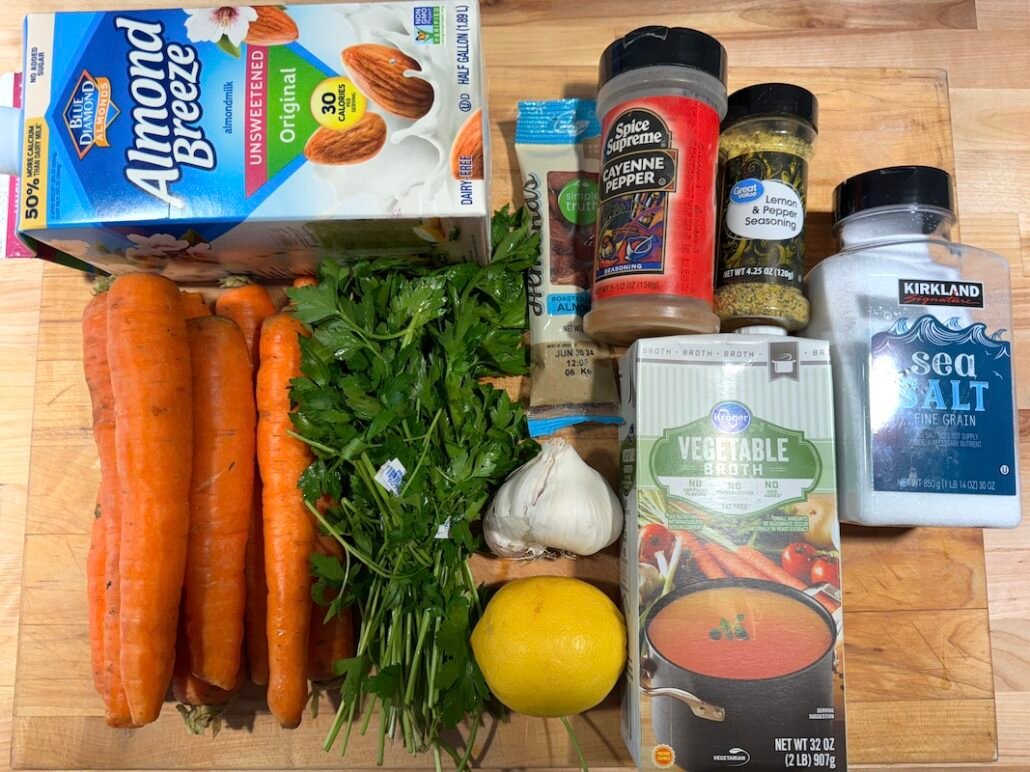 these are the ingredients needed for carrot bisque