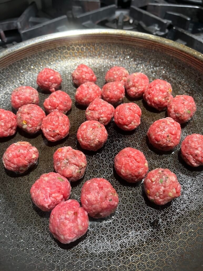 these are mini meatballs for barley meatball soup
