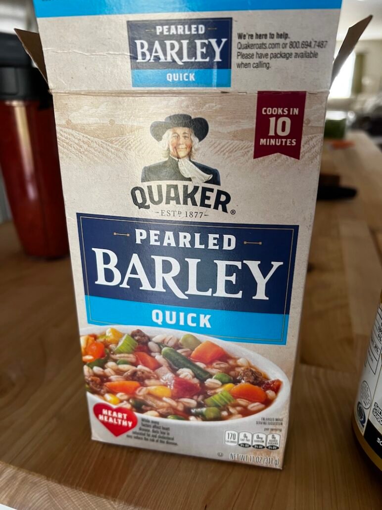 this is a box of quick barley to make barley meatball soup