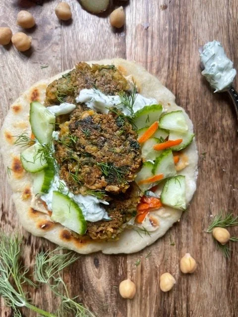 This is a photo of falafel in a pita 