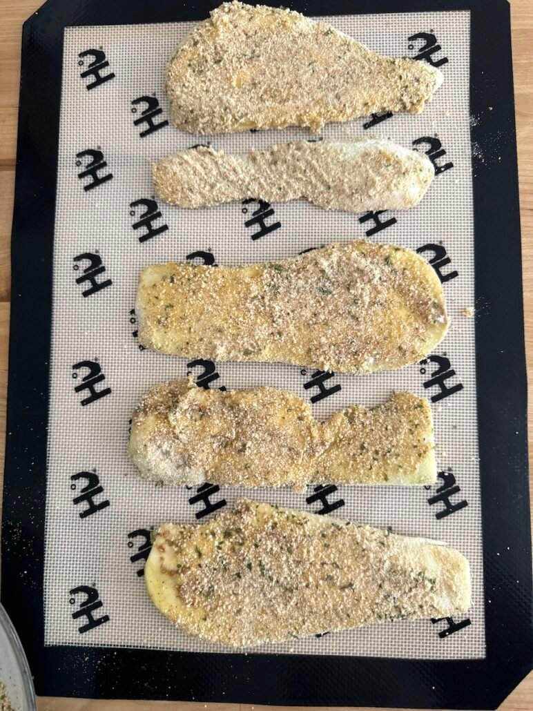 this is breaded eggplant ready to be fried