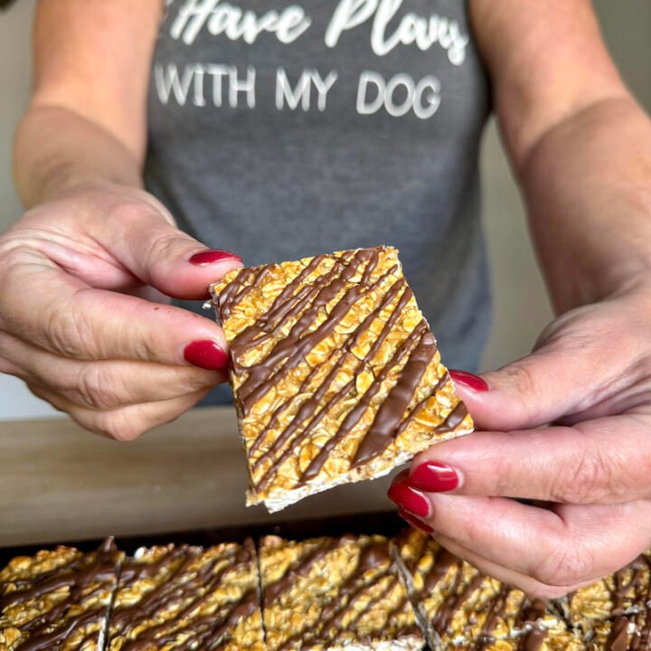 this is a healthy granola bar cut into squares