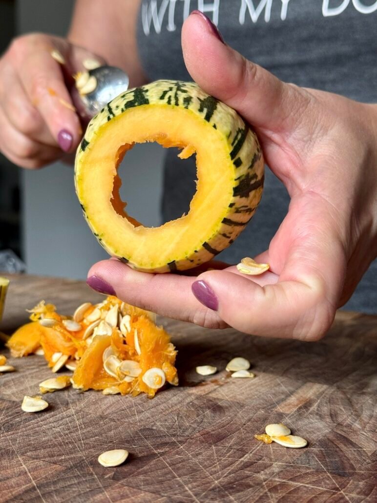 this is a hollowed out delicata squash