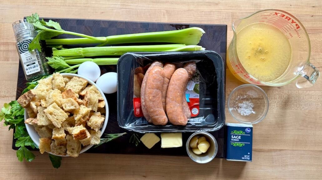 ingredients needed for sourdough sausage stuffing