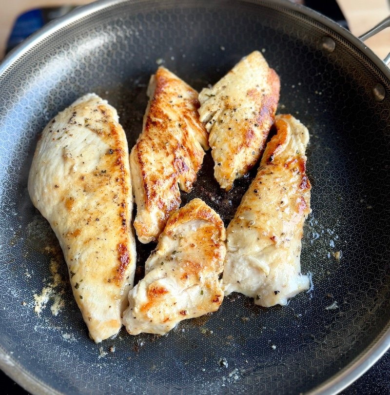 pan fried chicken breasts for buffalo chicken dip - chicken breasts are zero weight watchers points