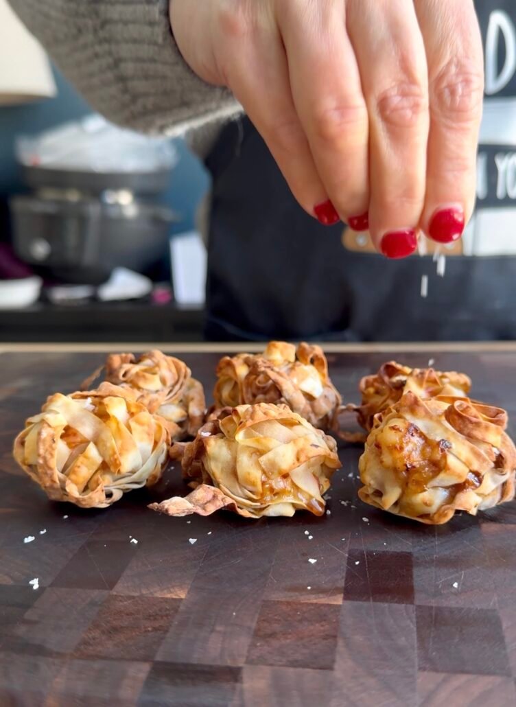 adding flakey sea salt to shrimp wontons that are only 1 Weight Watchers point each