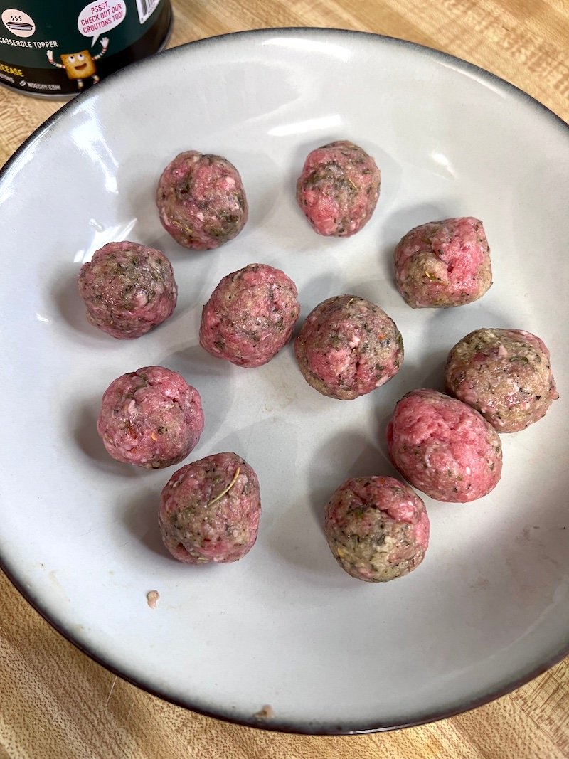mini meatballs for making pasta