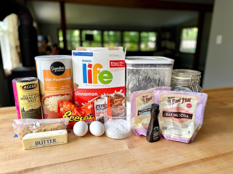 ingredients for peanut butter chip cookies