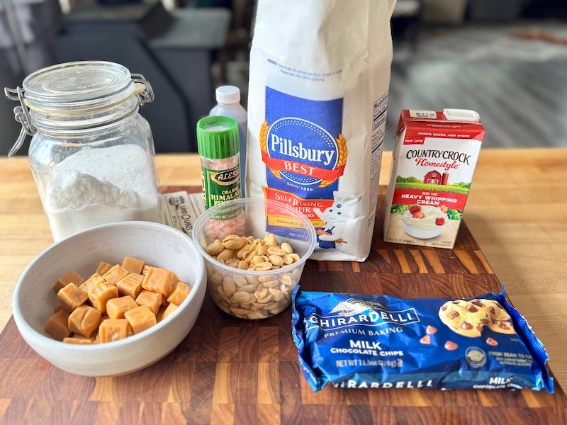 ingredients needed for homemade snickers bars