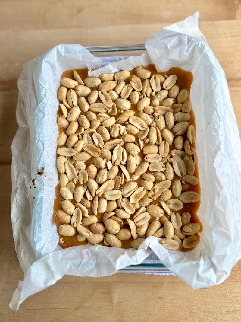 melted caramel for homemade snickers bars