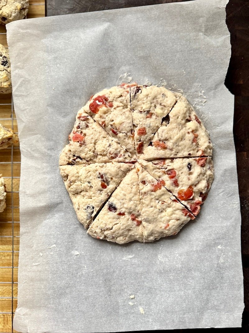 freezing tart cherry scones before slicing these are 10 weight watchers points