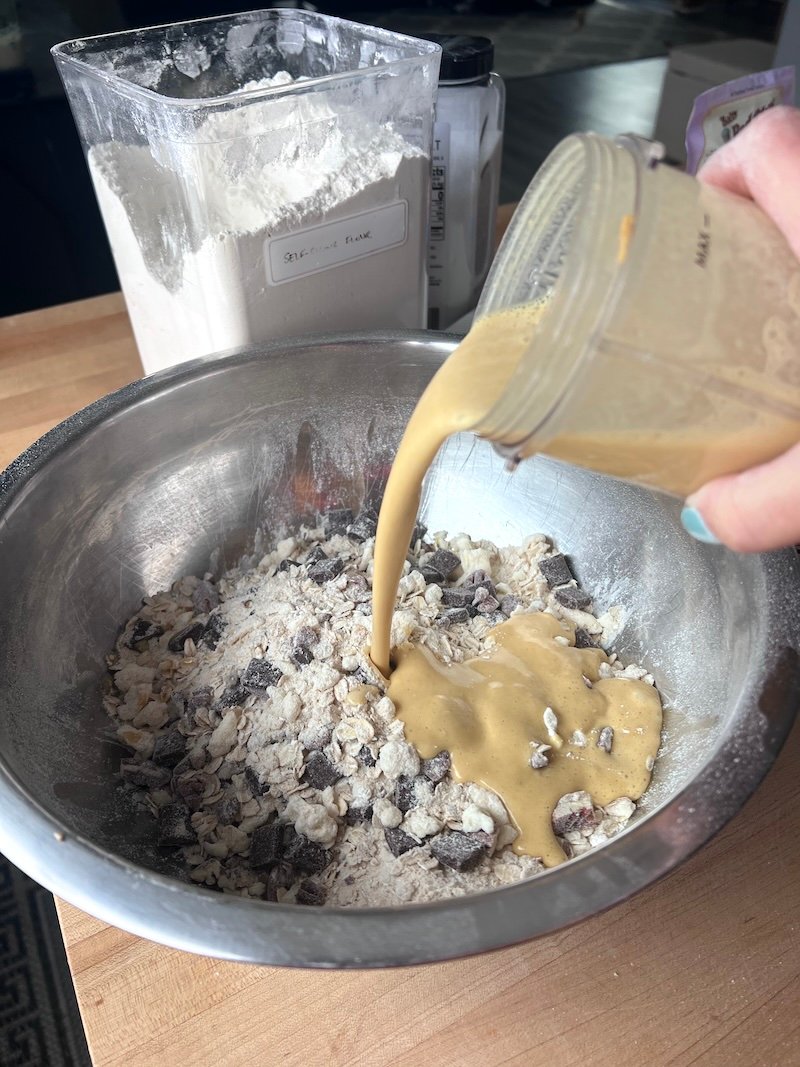 adding liquid ingredients