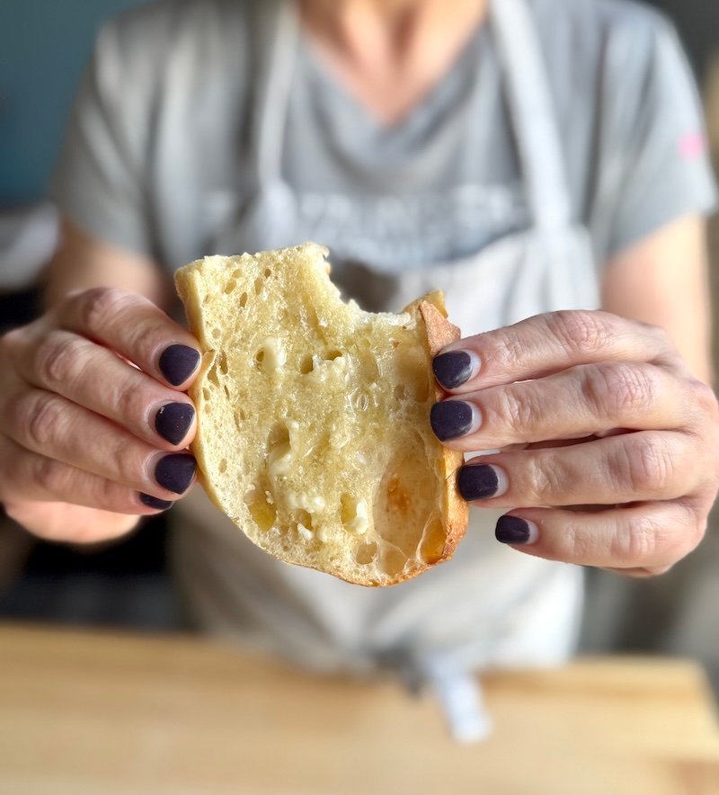 fresh baguette with homemade butter