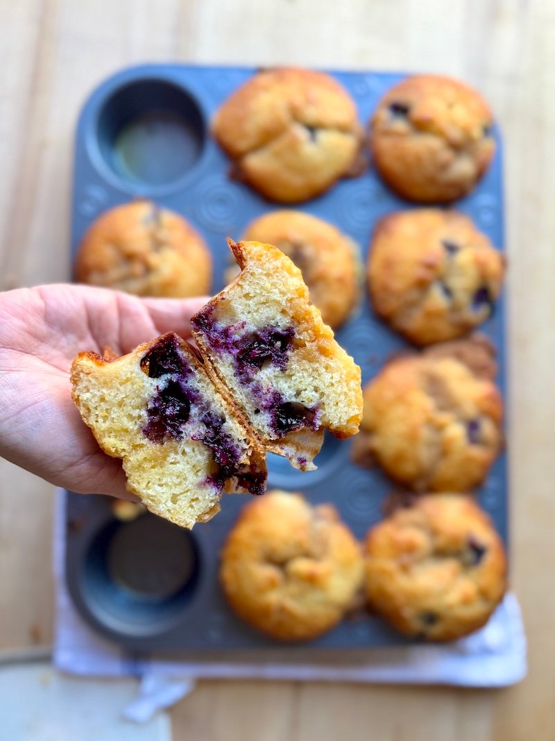 blueberry muffin sliced