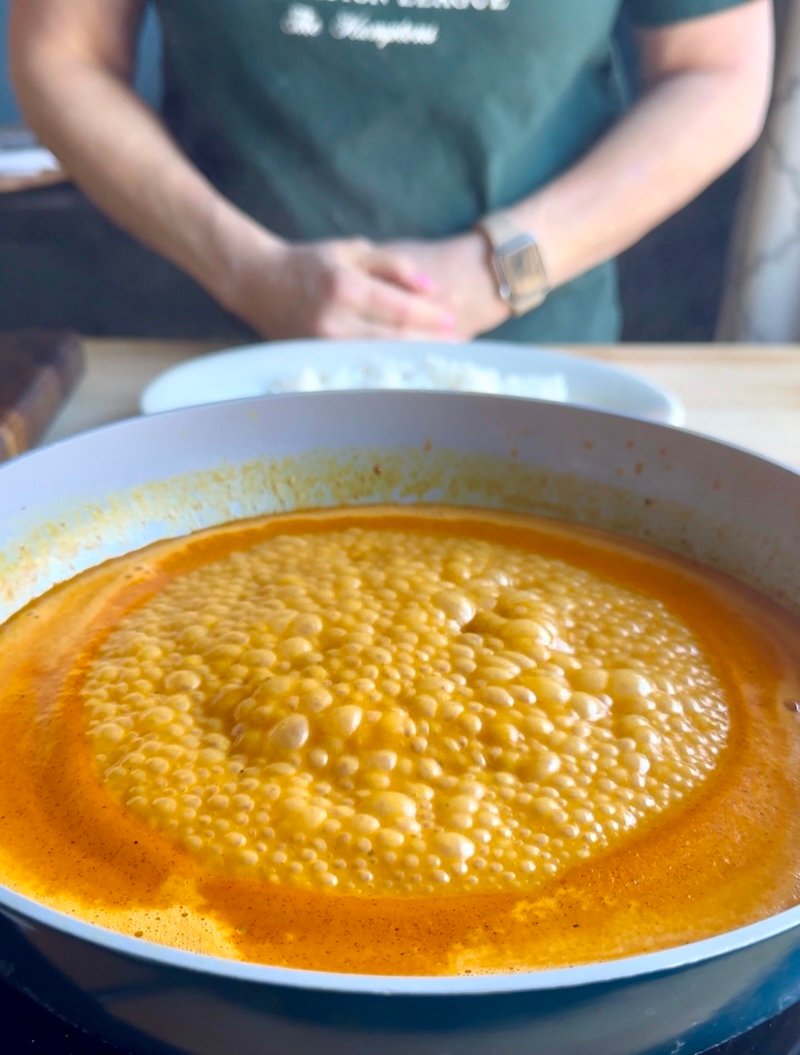 masala sauce cooking down