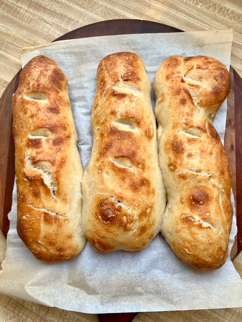 freshly made baguette