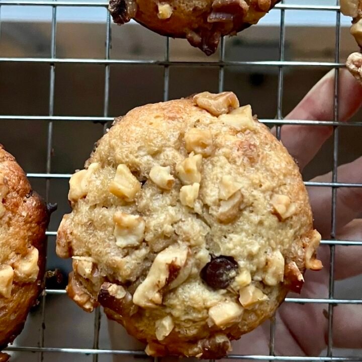 banana walnut bakery style muffins