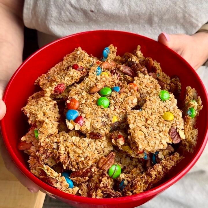 chunks of trail mix granola