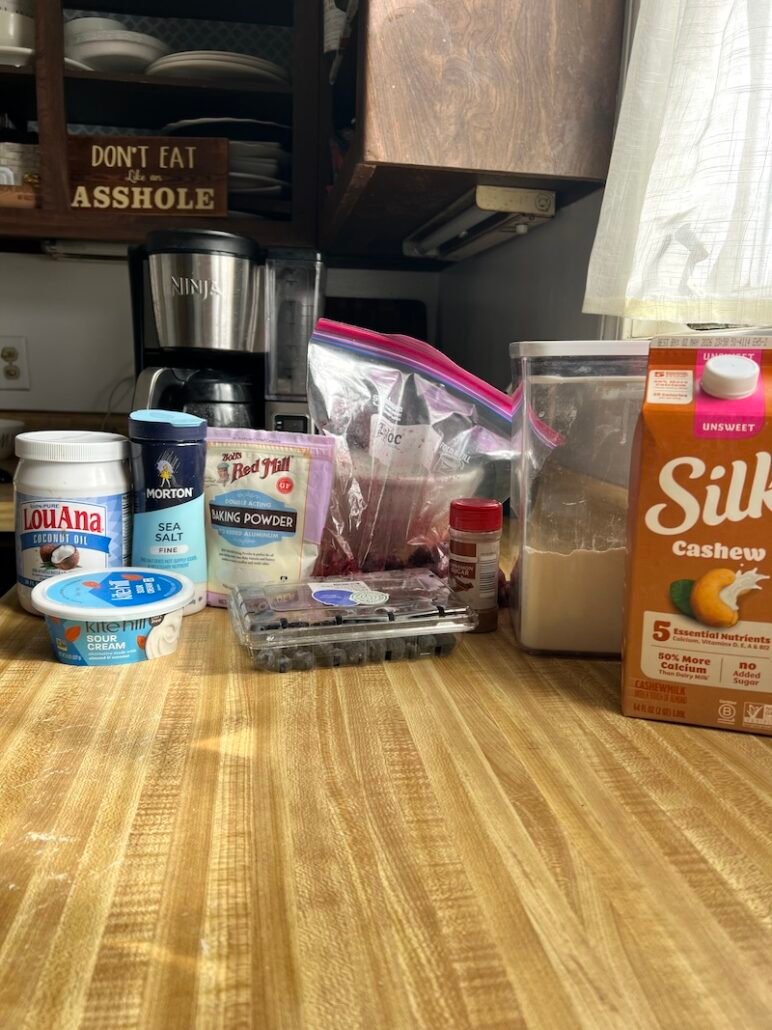 ingredients needed for blueberry sour cherry scones