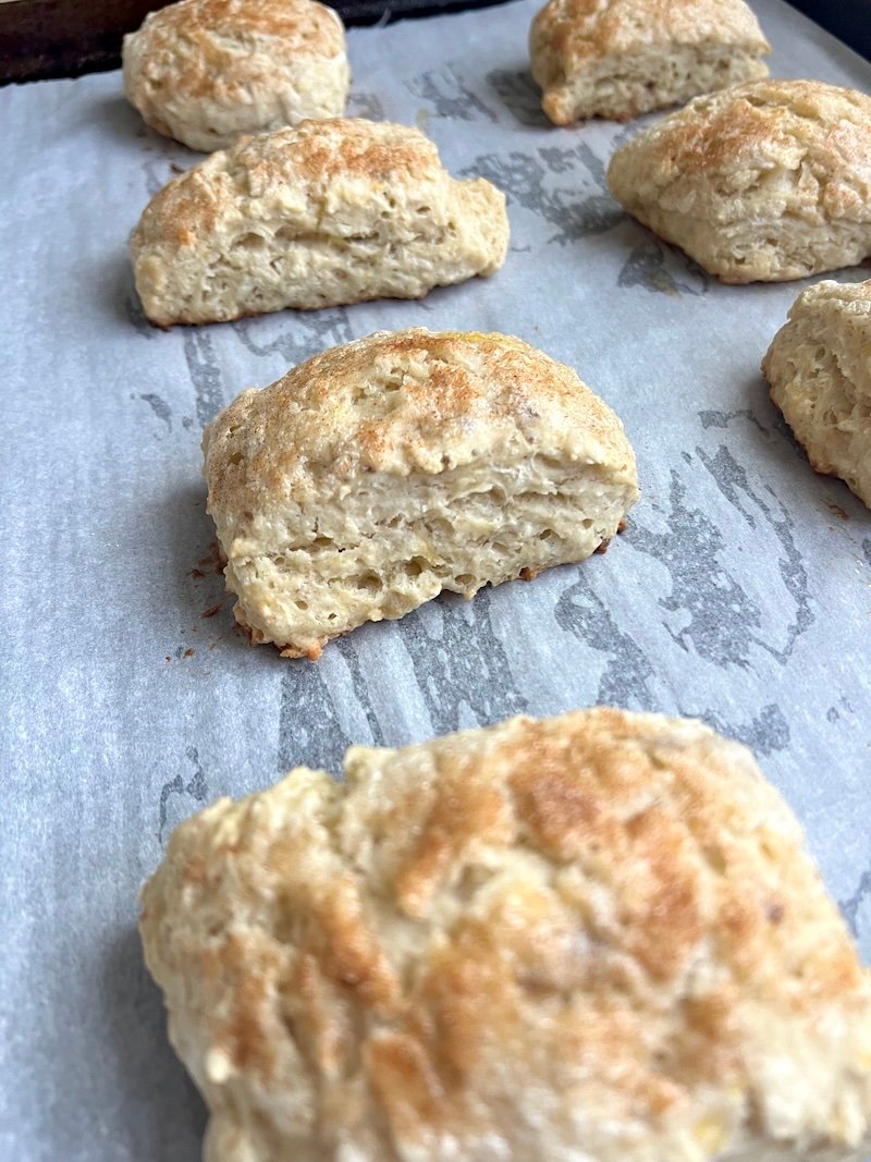 banana biscuits out of the oven