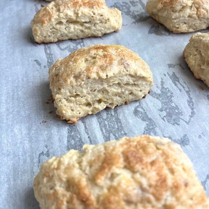 banana biscuits with cinnamon sugar