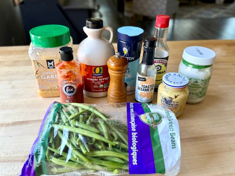 ingredients for green beans with insane sauce