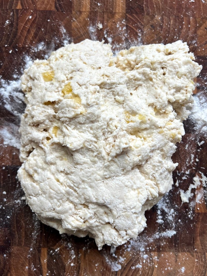 wet banana biscuit dough