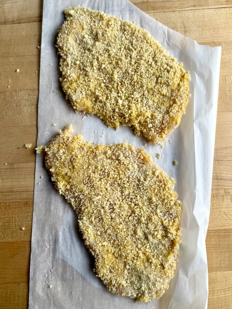 katsu chicken breaded right before cooking