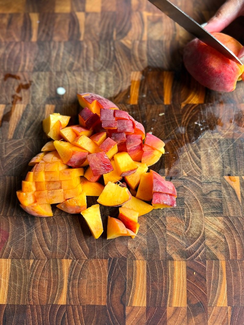 peaches cut for biscuits