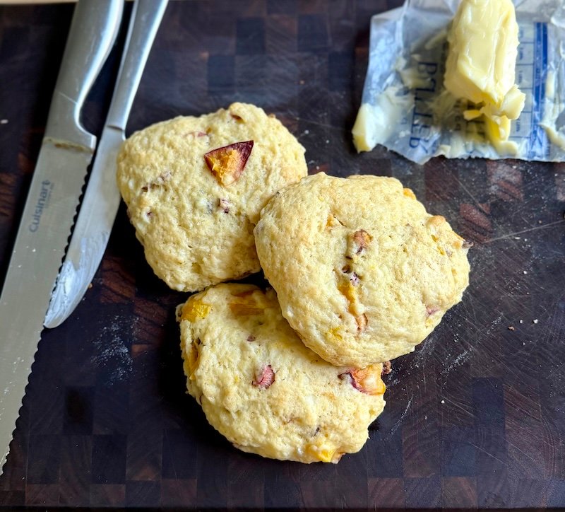 Peach Rhubarb Biscuits