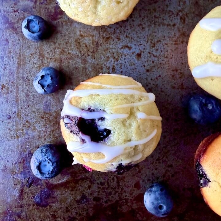 mini blueberry lemon muffins
