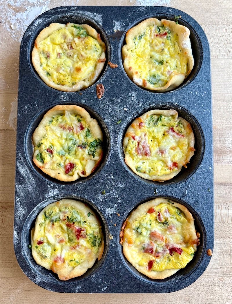 quiche out of the oven
