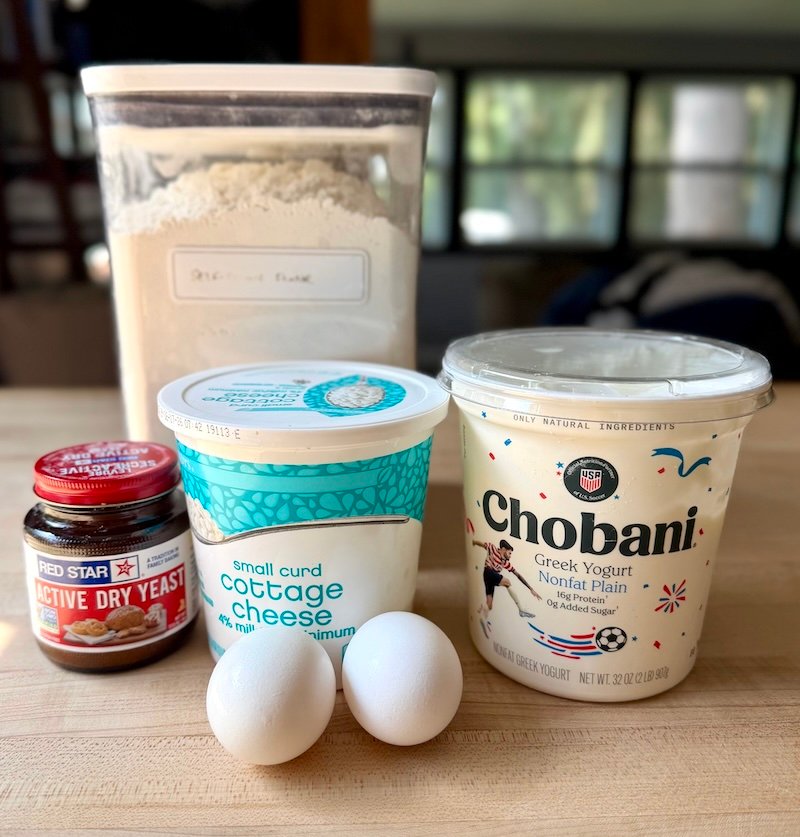 ingredients for light and airy bagels