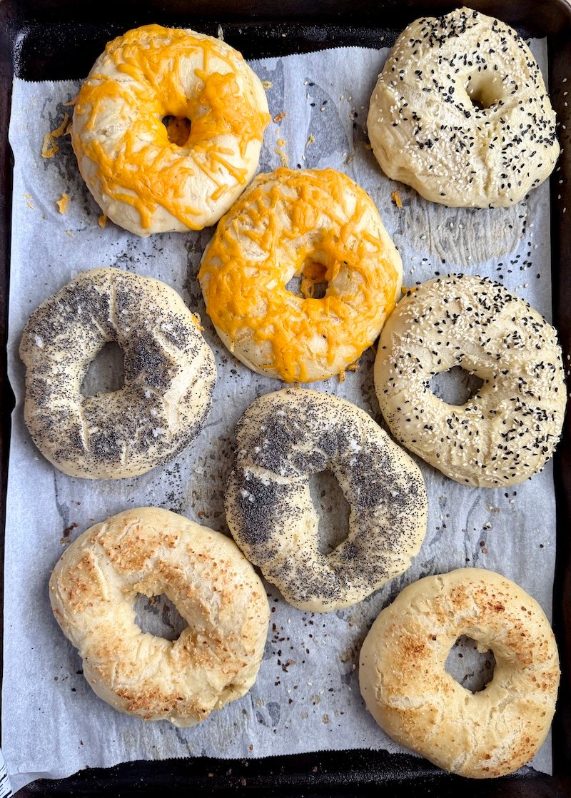 light and airy bagels out of the oven