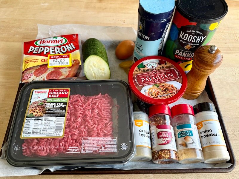 ingredients for zucchini meatballs