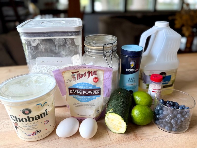 ingredients needed for blueberry zucchini muffins