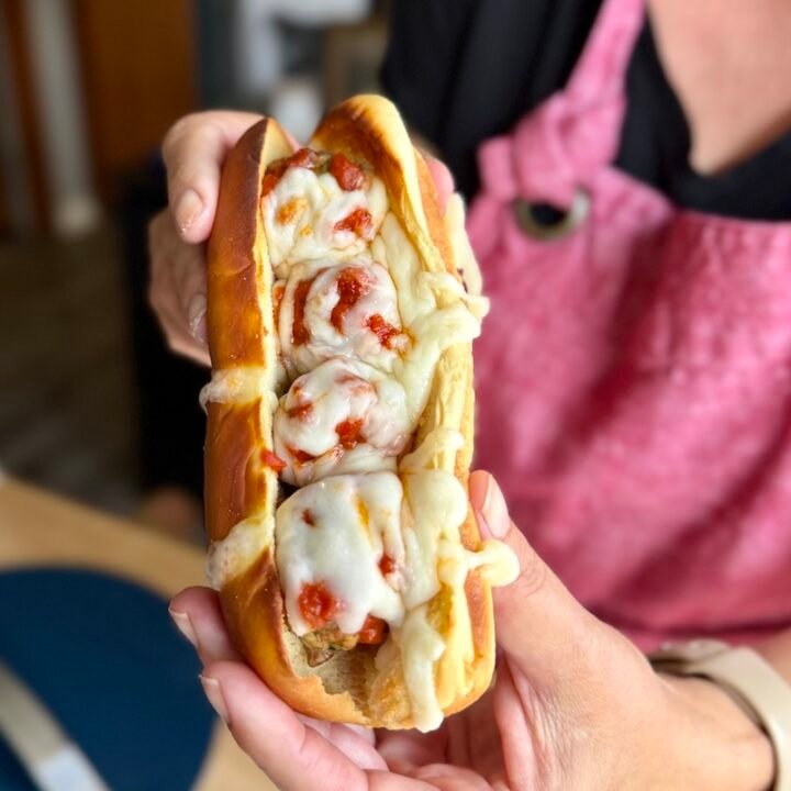 meatball sub with marinara sauce