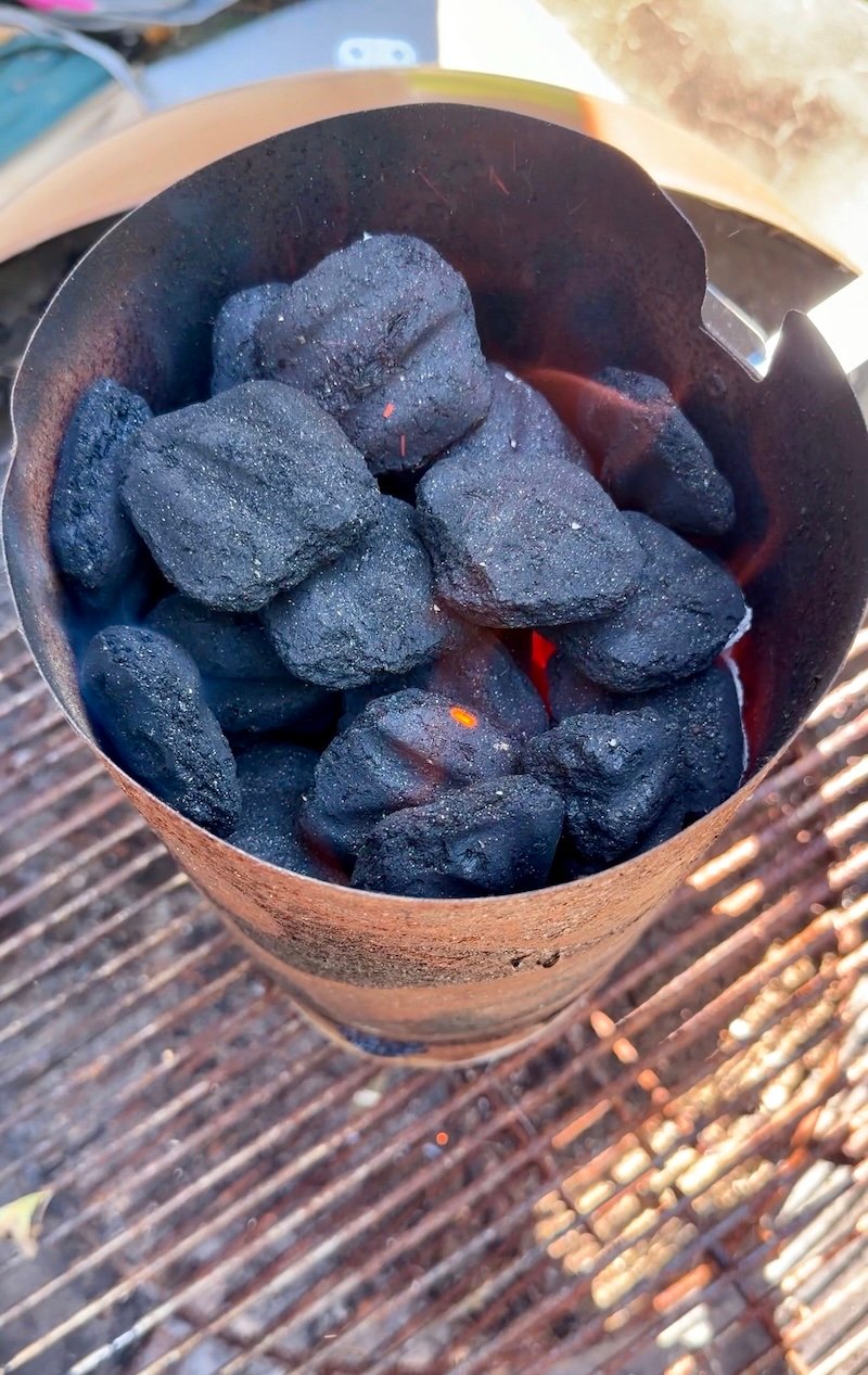 coals ready for grilling