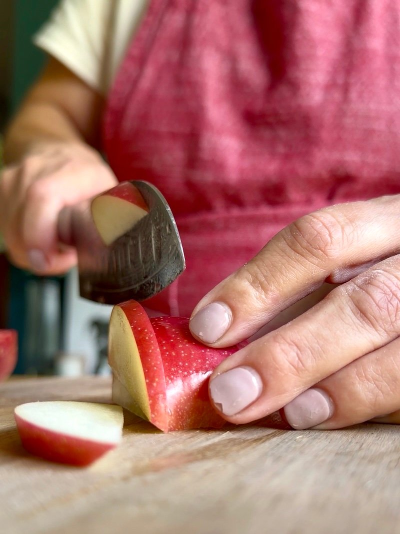 sliced apples for apple waffle dippers
